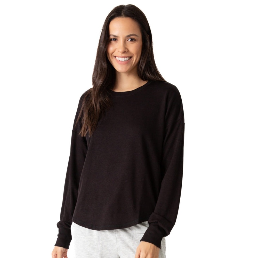 PJ Salvage Jammie Essentials Long Sleeve black top